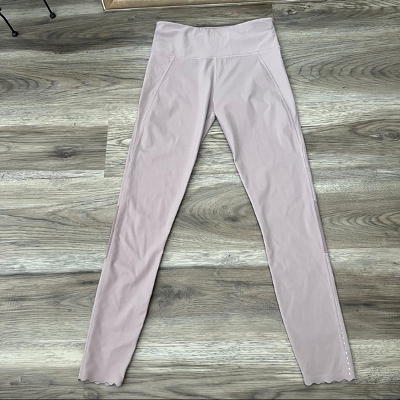 Varley Laser Scallop Hem Reflective Leggings sz XS Lilac purple lavender - Picture 2 of 8